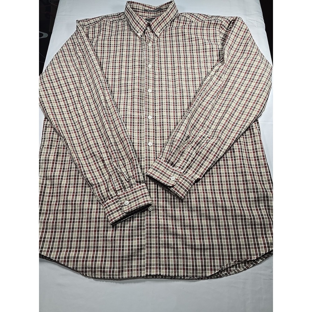 Eddie Bauer Black Watch Plaid Shirt XL Outdoor Heritage Men's